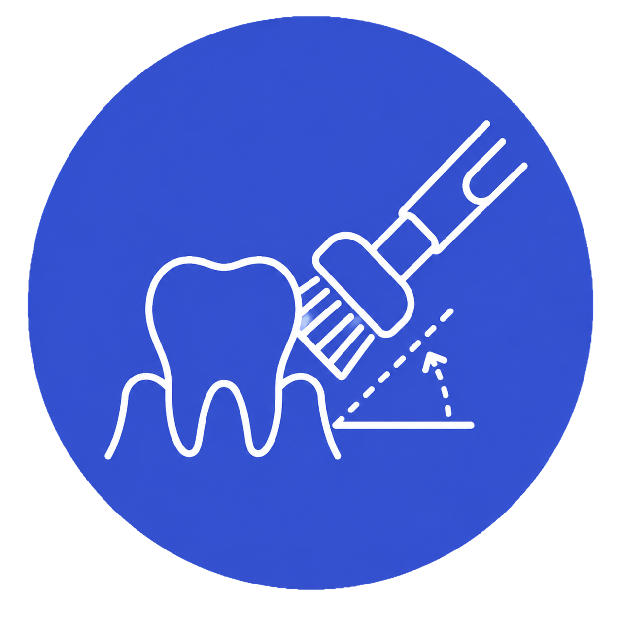 Place Before Powering On: Place the brush bristles against your teeth at a slight 45-degree angle pointing toward your gumline before turnin