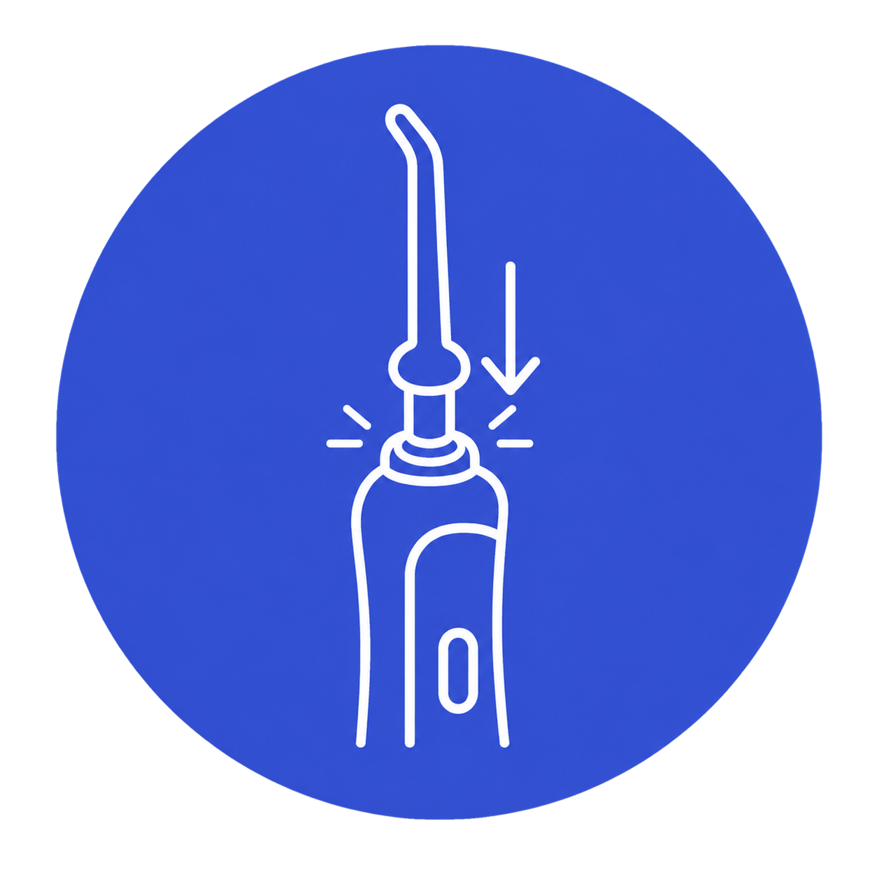 Insert the Jet Tip: Firmly click the specialized flosser jet tip into the top of the handle until it locks.
